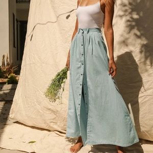 Denim Maxi Skirt, Never Worn!